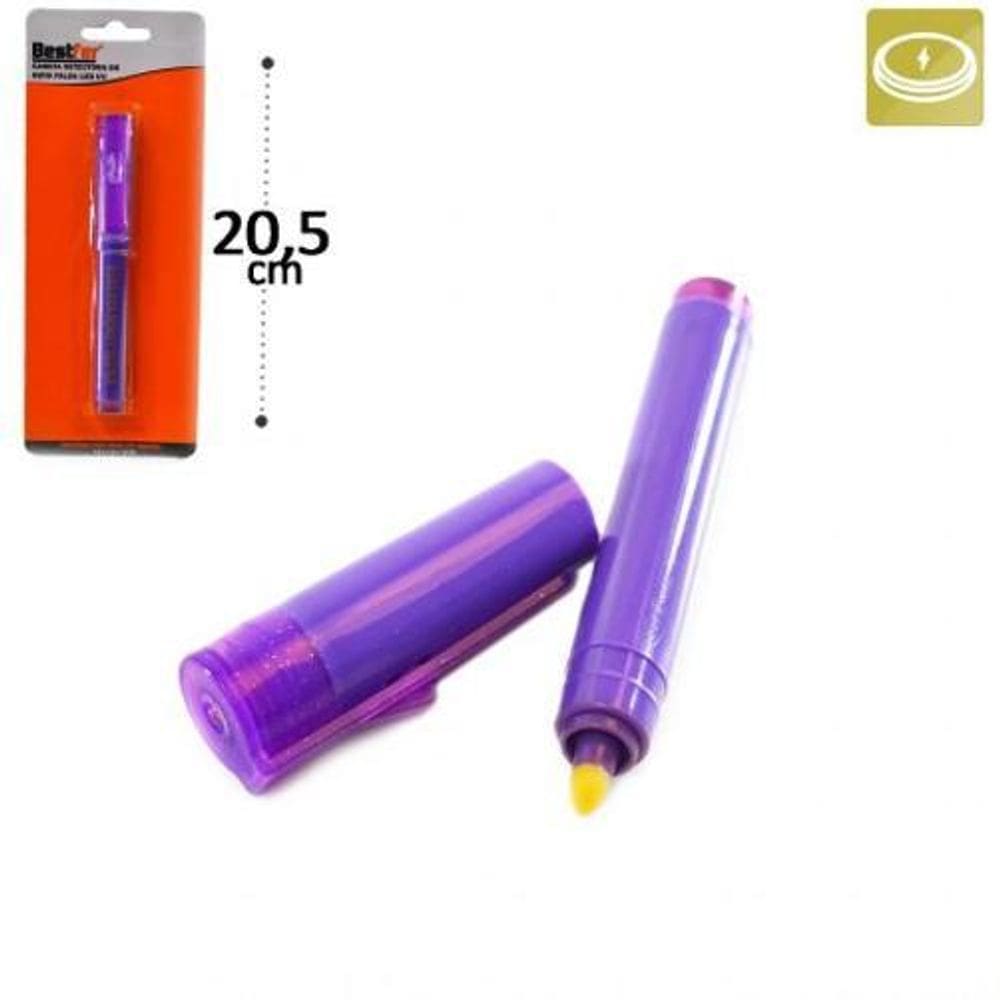 Caneta Detectora De Nota Falsa Com Led Uv