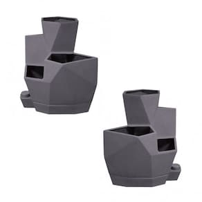 Conjunto 2 Vasos Auto Irrigável para Temperos Japi Cinza