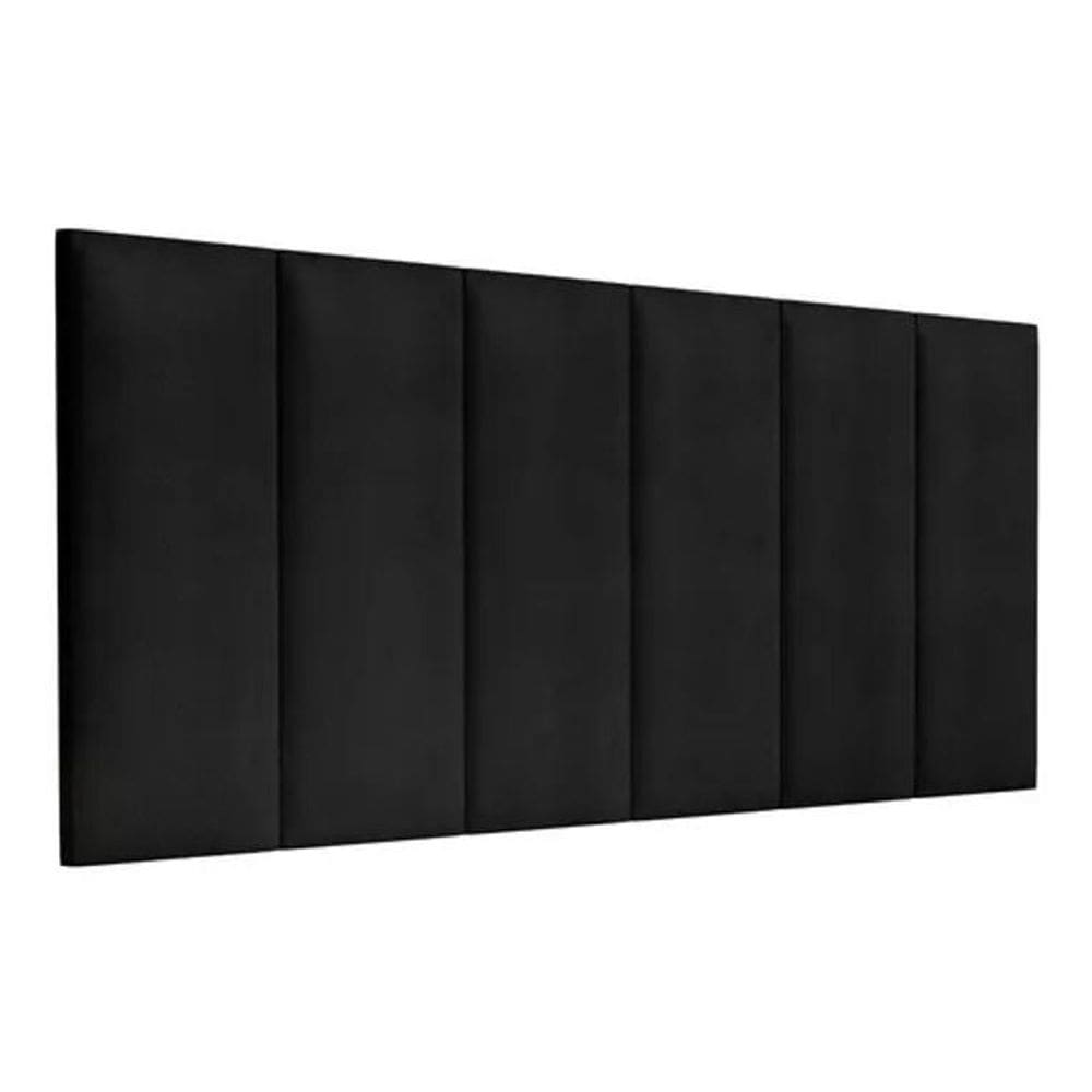 Cabeceira 1,40Cm Casal Estofada Wa Quarto Preto Decoração