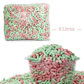 5 Litros De Flocos Proteção Biodegradável Rosa E Verde