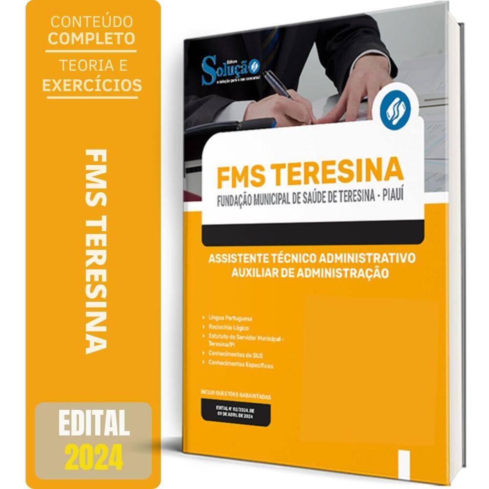 Apostila Fms Teresina 2024 Assistente Técnico Administrativo