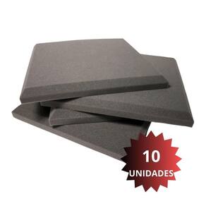 Kit 10 Placas De Espuma Anti Ruido Quadrada Qualidade Lisa