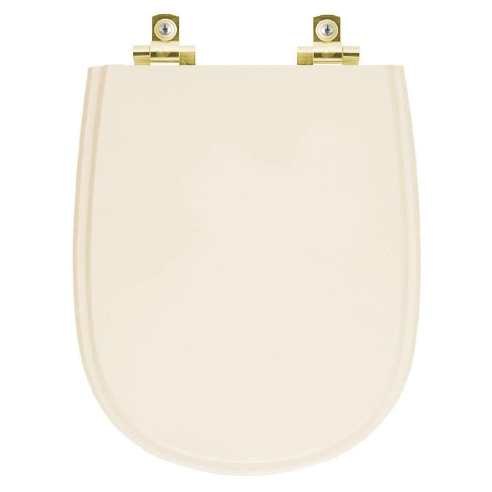 Assento Sanitário com Fechamento Lento Paris Bone para vaso Ideal Standard com Ferragem Dourada