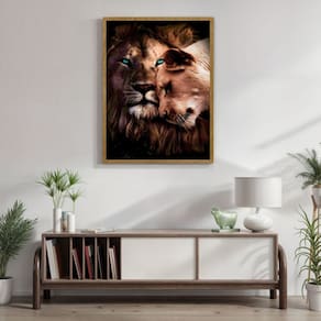 Quadro Decorativo Leão Leoa Animal 004 60cmx80cm