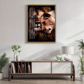 Quadro Decorativo Leão Leoa Animal 004 40cmx60cm