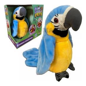 Brinquedo Arara Azul Eletrônica Falante Playfull Pets Toyng