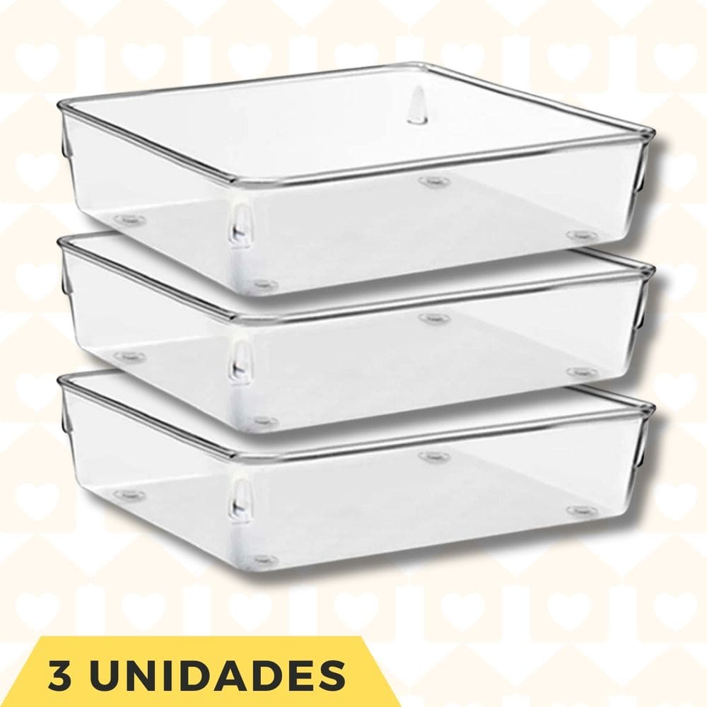 3 Peça Organizador Multiuso Porta Utensilios Quadrado Grande