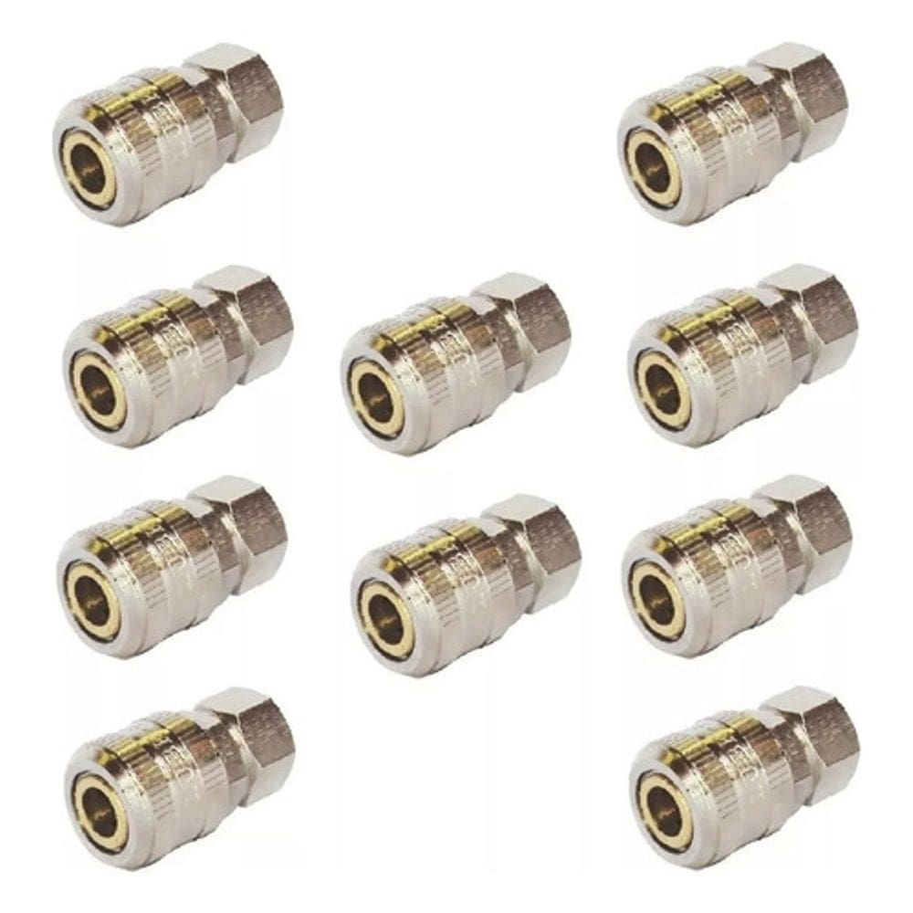 Lubefer - Engate Rápido 1/4 Rosca Fêmea 1/4 Pneumático 10 Pc
