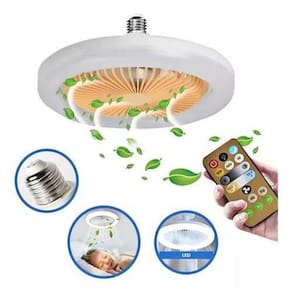 Ventilador Teto: Lâmpada Led Controle Remoto 30W E27 Bivolt