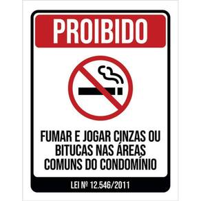 Kit 5 Placas De Sinalização - Proibido Fumar No Condomínio