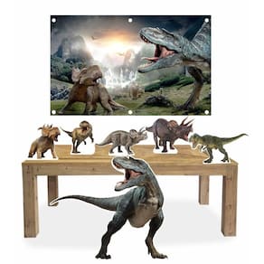 Kit Display Mdf Dinossauro Com 6 Pçs + Painel 200X150M