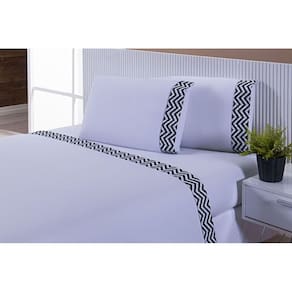 01 Jogo Lençol 4 Peças Cama Viúva Percal 200 Fios Branco