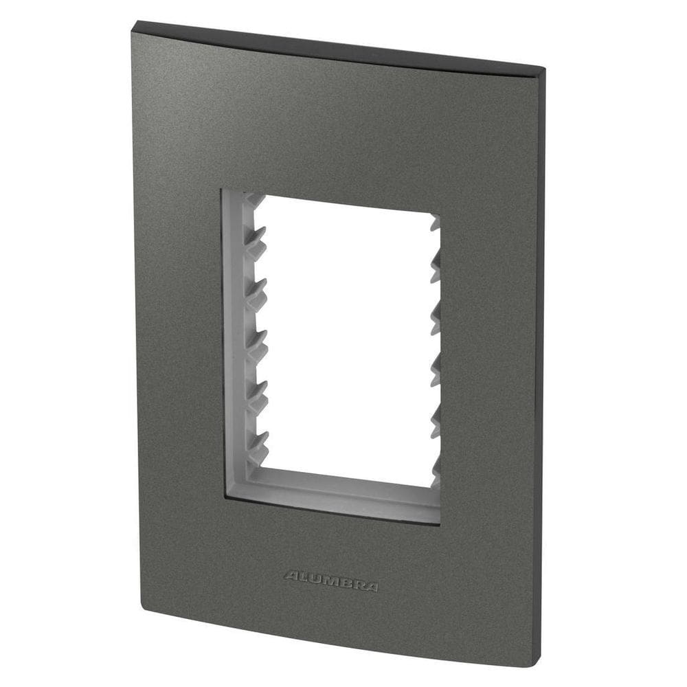 Placa 3 Módulos + Suporte 4X2 - Inova Grafite - 85478
