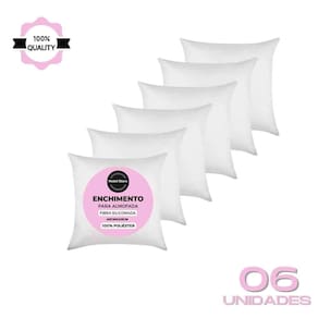 Kit 6 Refil Enchimento 40X40 Almofada Fibra Siliconada 250G