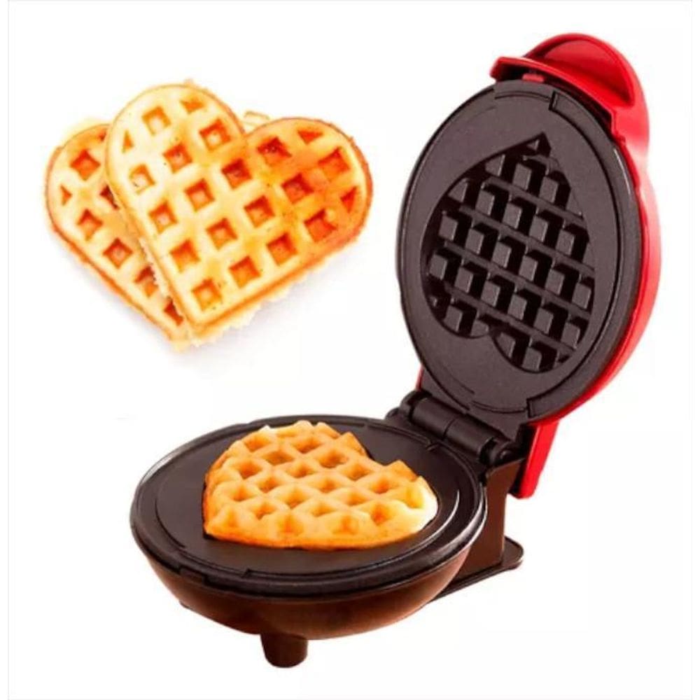 Super Máquina Mini Waffles Ovos Coração Café Da Manhã 220V