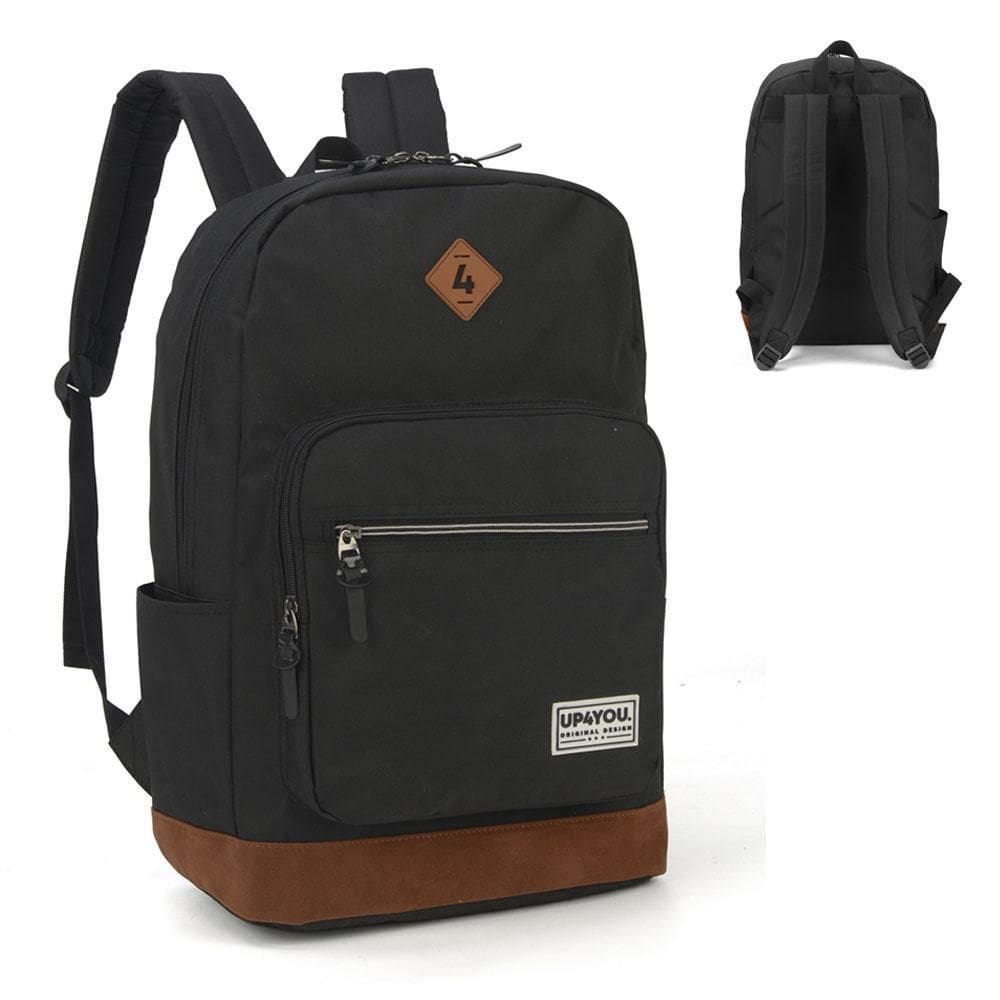 Mochila Costas Juvenil Básica Preto/Marrom Up4You Luxcel