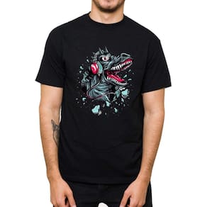 Camiseta Blusa Algodao Masculina Caminhada Academia Estampa Dinossauro Linha Premium