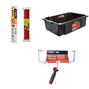 Kit Pintura Pro Duplo 46Cm Caçamba Garfo + 2 Rolo Textura Lã