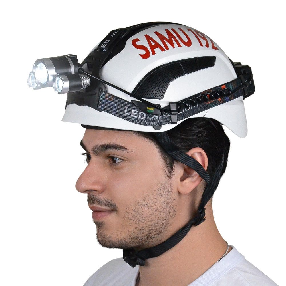 Capacete Resgate Samu 192 Socorrista Com Lanterna