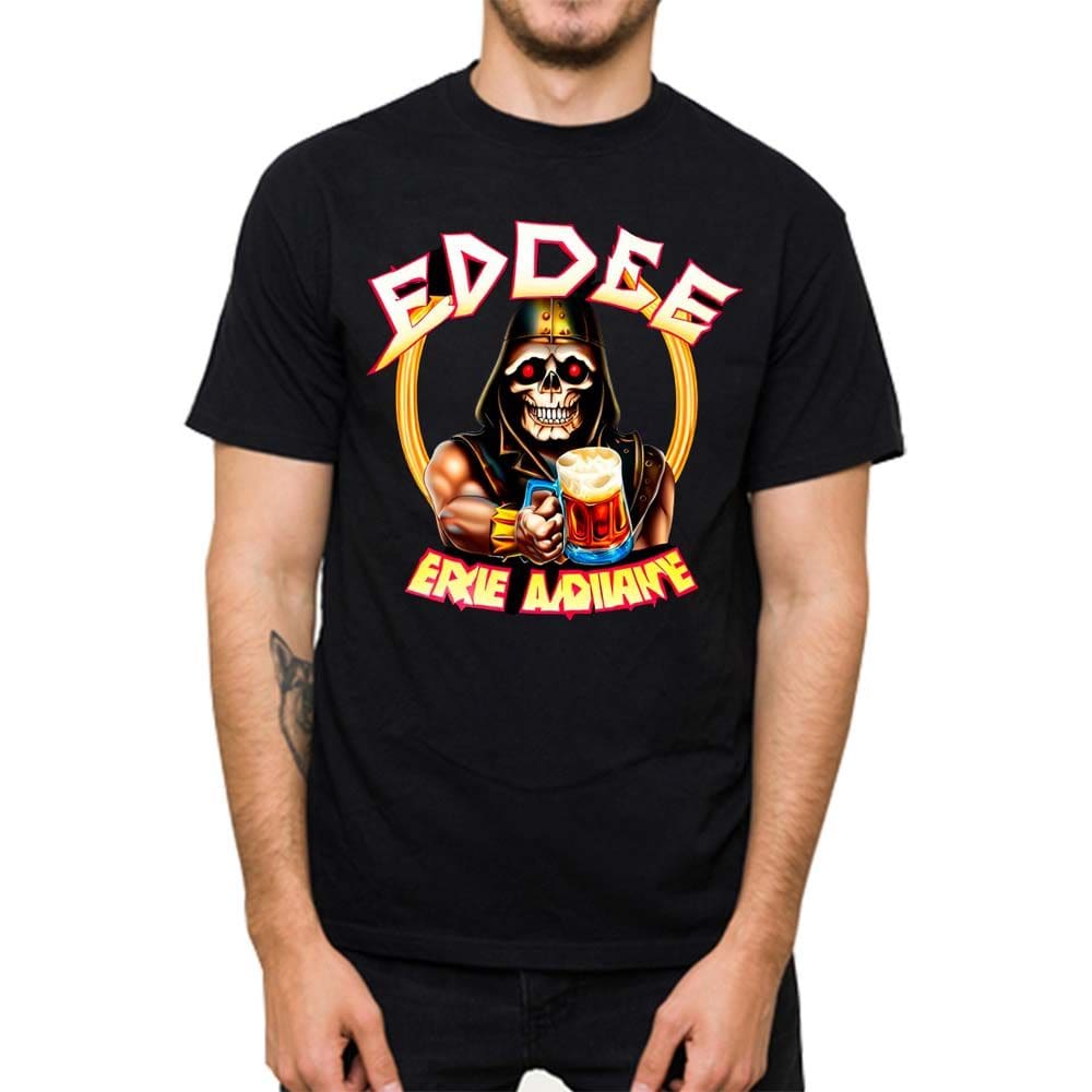 Camisa Gola Redonda Masculina Algodao Estampa Caveira Rock Basica Confortavel Tecido Refrescante