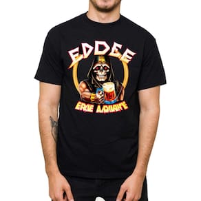 Camisa Gola Redonda Masculina Algodao Estampa Caveira Rock Basica Confortavel Tecido Refrescante