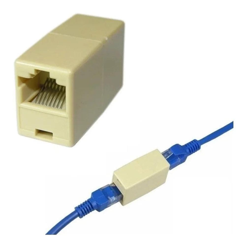 Emenda Cabo De Rede Extensão Internet Adaptador Rj45 Fêmea