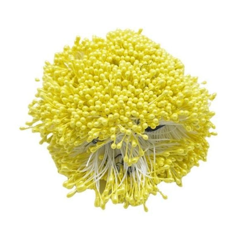 Pistilo Para Artesanato Flor Amarelo 6Cm Com 100 Unidades