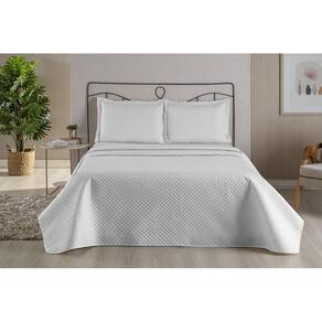 Colcha Cobre Leito Queen 3 Peças Dubai Matelado Branco