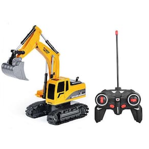 Trator Escavadeira Elétrica 6 Canal Controle Remoto Com Som