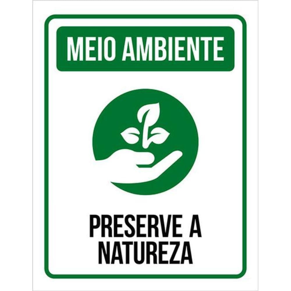 Kit 3 Placas Meio Ambiente Preserva A Natureza
