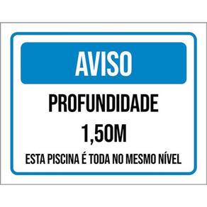 Kit 10 Placas Aviso Profundidade 1,50 Metros