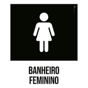 Kit 5 Placas Banheiro Feminino Desenho