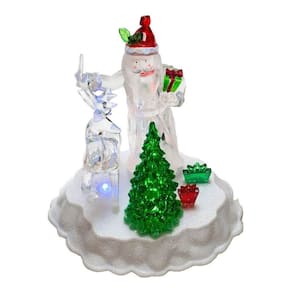 Luminária Enfeite Papai Noel Rena Árvore Natal Iluminado 20.5cm