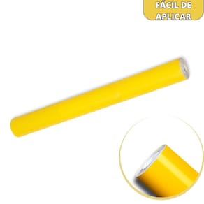 Rolo Papel Adesivo Liso Amarelo Contact Lavável