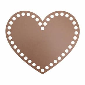 Base De Crochê Coração Cesto Fio Malha 15 Cm Mdf 3 Mm