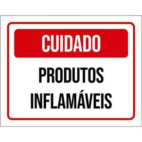 Kit 10 Placas Cuidado Produtos Inflamáveis