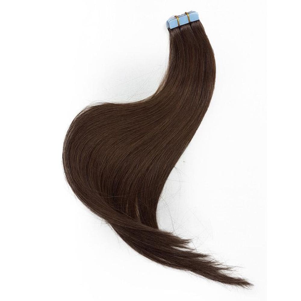 Mega Hair Fita Adesiva Cabelo Humano 50Cm Castanho Claro
