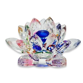 Flor de Lótus Cristal Brilhante Beleza Espiritual  3 cm