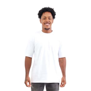 Camisa Oversized Comprida 100% Algodao Fio 30.1 Penteado Masculina Gola Redonda Streetwear Basica