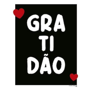Kit 10 Placas Sinalização - Gratidão Coração Vertical