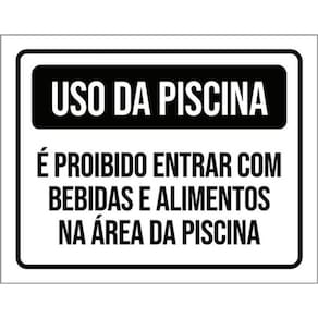 Kit 5 Placas Proibido Entrar Bebidas Alimentos 36X46
