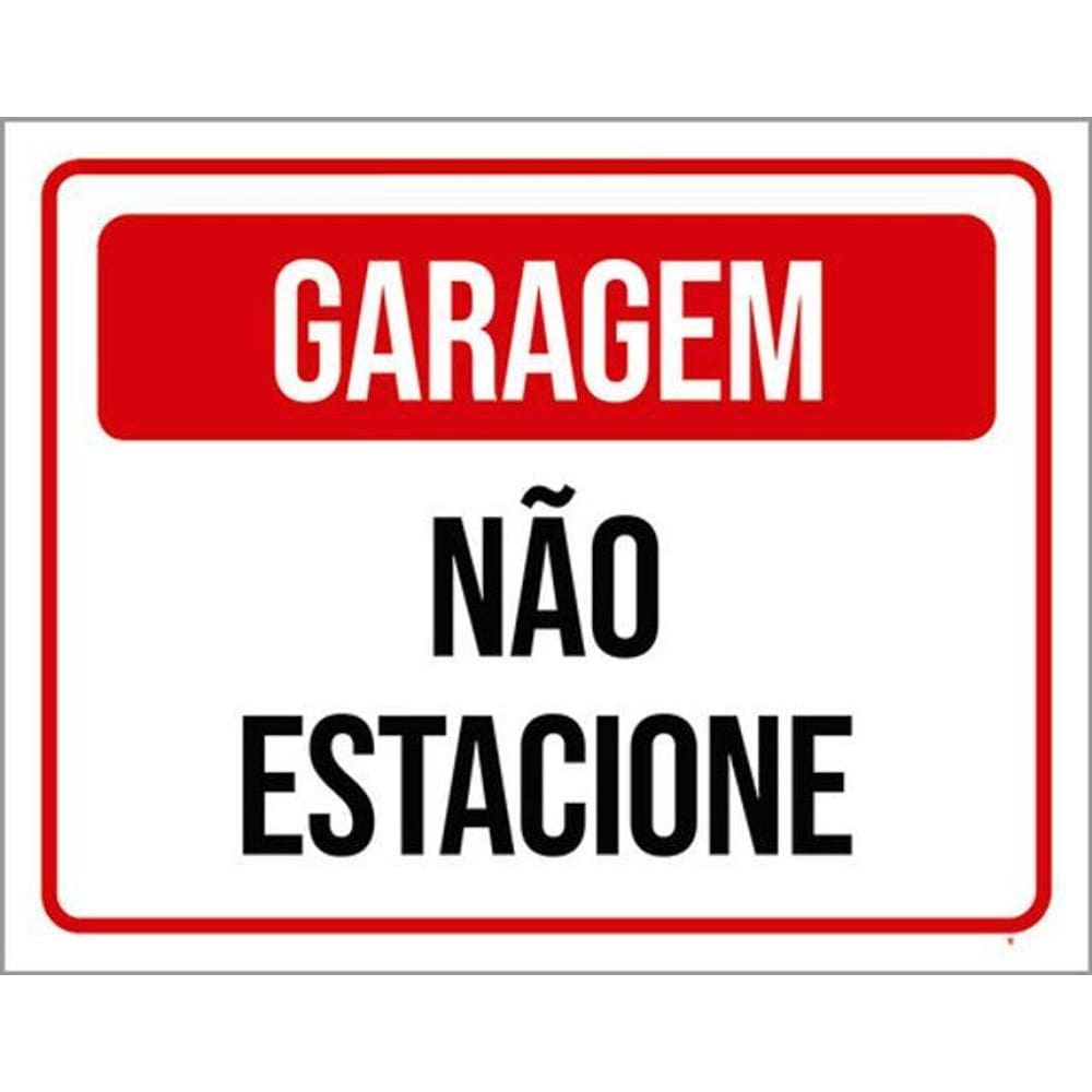 Kit 10 Placas Garagem Não Estacione Vermelha