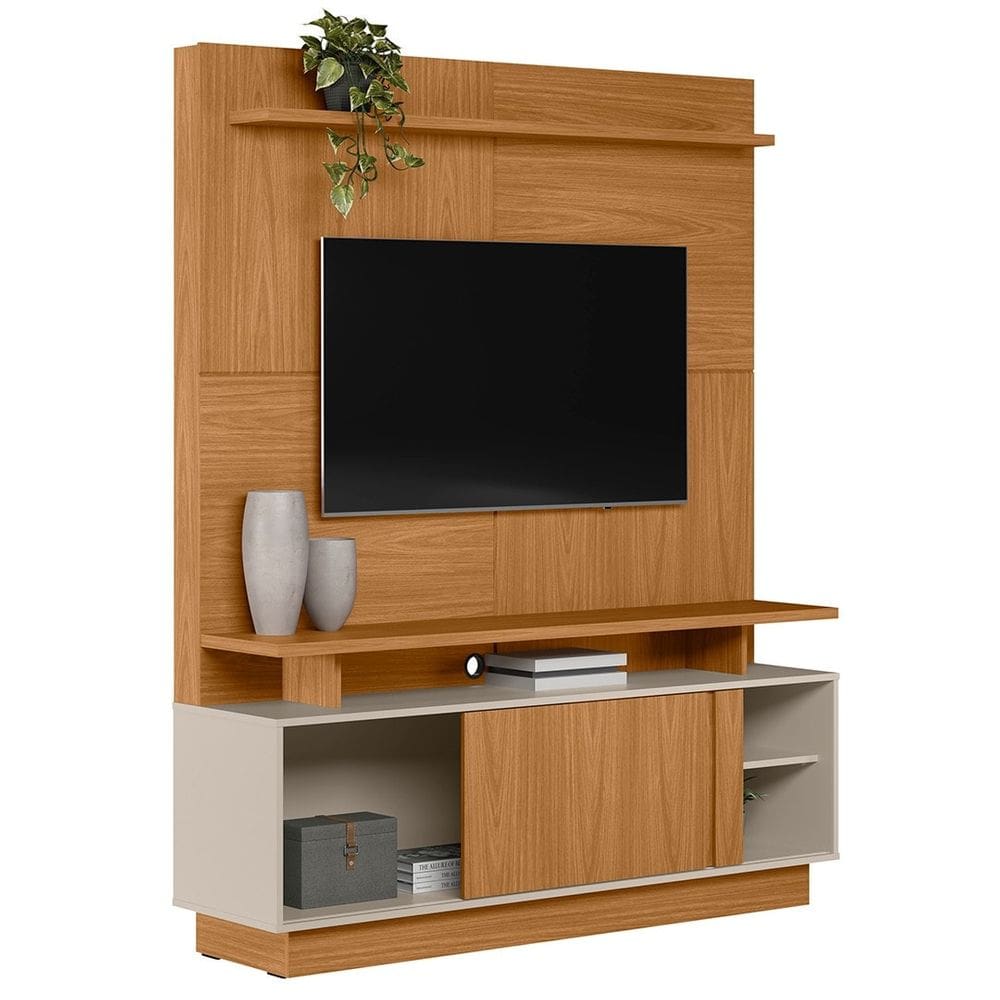 Estante Painel Para TV 60 Pol 150cm Sena L06 Nature/Off White - Mpozenato