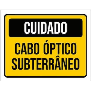 Kit 10 Placas Cuidado Cabo Óptico Subterrâneo