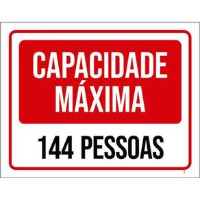Kit 10 Placas Capacidade Máxima 144 Pessoas