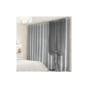 Cortina Donna 420x250 cm Dual Helena com Xale Cinza
