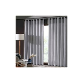 Cortina Bella Janela 420x250 cm Rustica Panama Xadrez Taupe