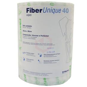 Pano Sontara Wipes Fiberunique 40G Branco/Verde - 300 Panos