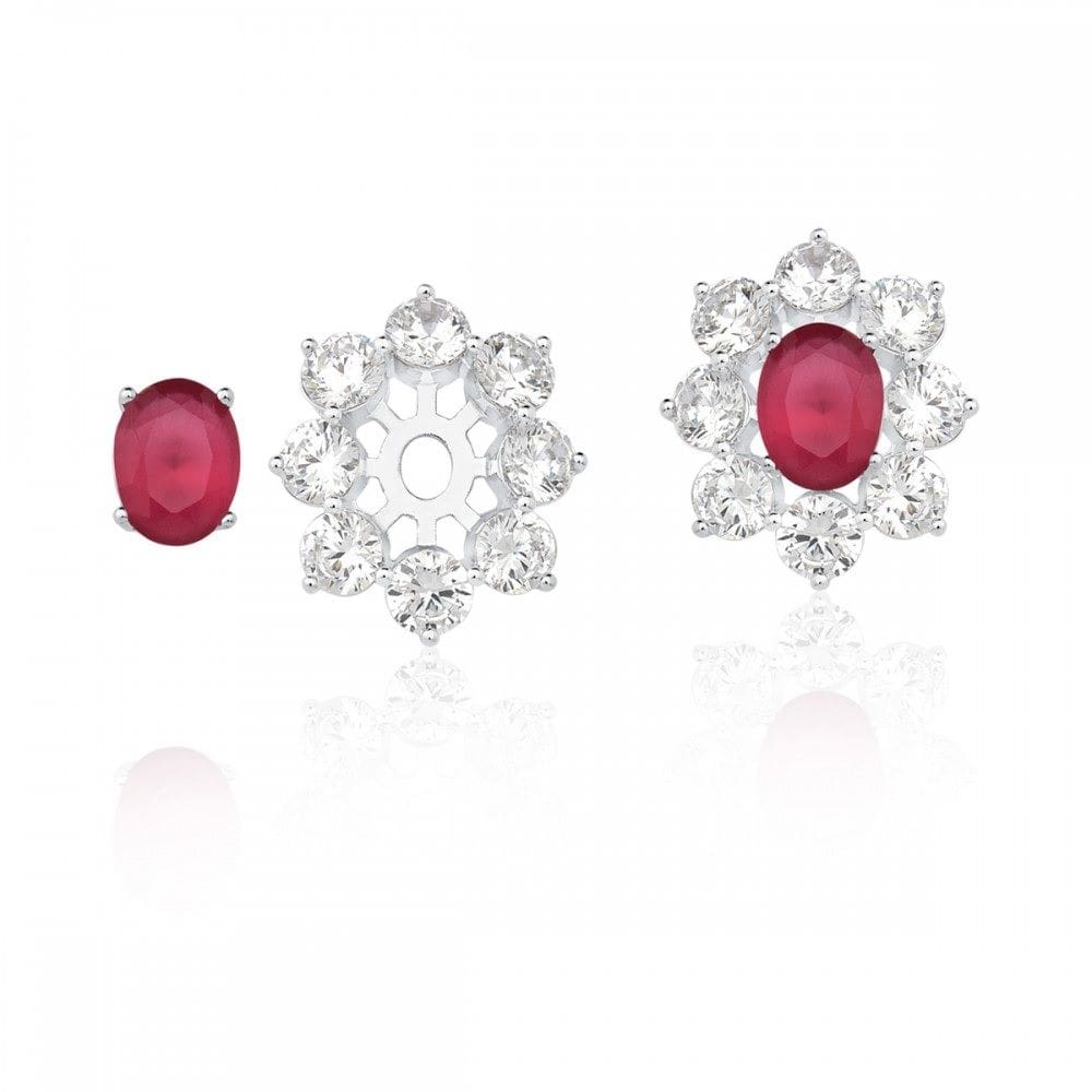 Brinco 2 em 1 folheado a ródio