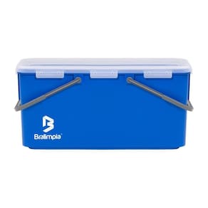 Balde Bralimpia Retangular 25L Azul C/Tampa Corpo Reforçado